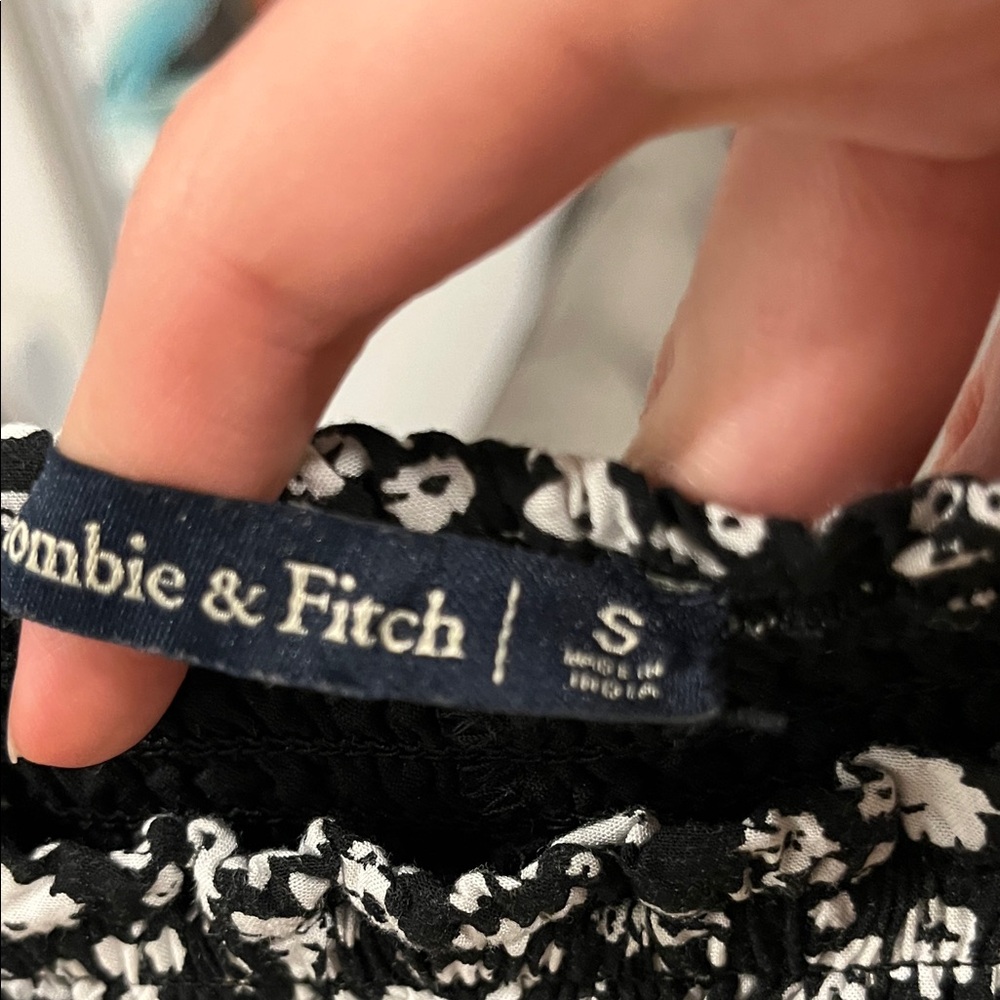 Abercrombie and Fitch Floral Black and White Dress (Size Small) - Picture 4 of 5